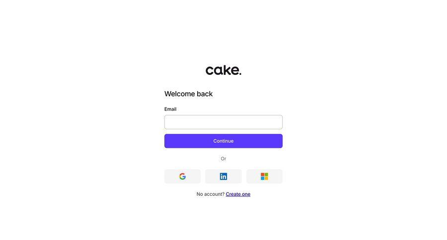 Cake
				signin page example