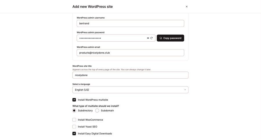 Kinsta screen example