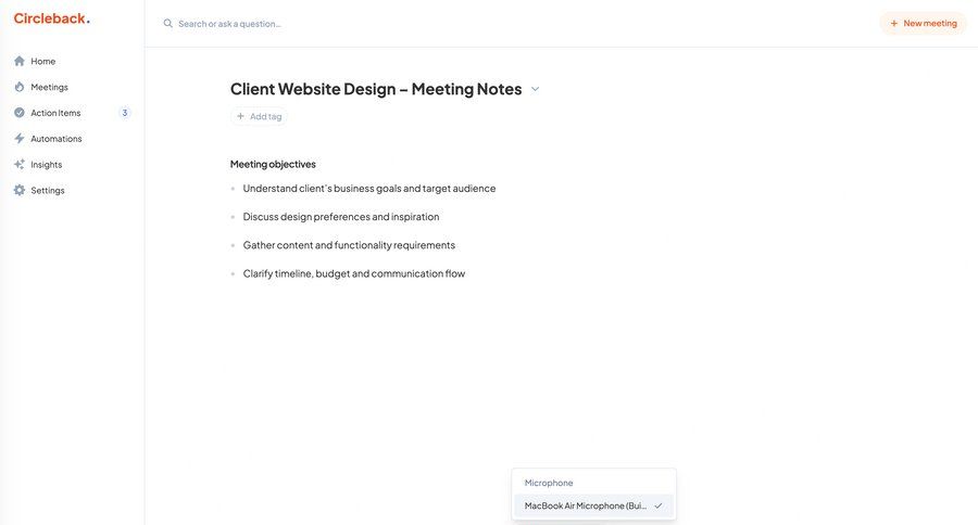 Circleback
			     ux ui design