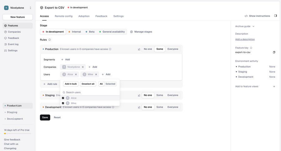 Reflag screen example