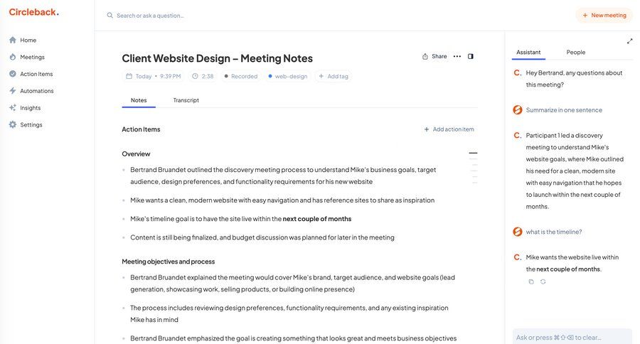 Circleback
			    ux ui design