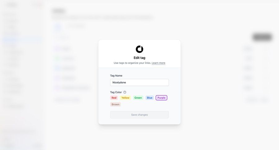 Dub
			 form color selection tag management save changes modern edit mode ui page example