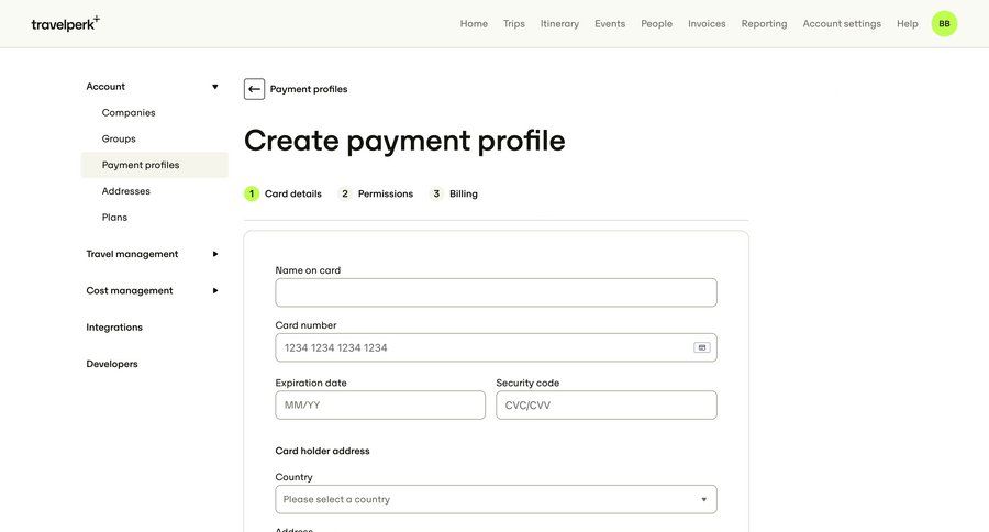 Travelperk screen example