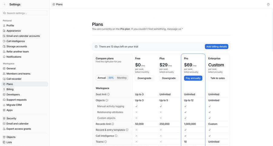 Attio
				settings ui page example