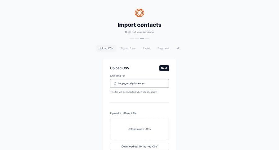 Loops screen example