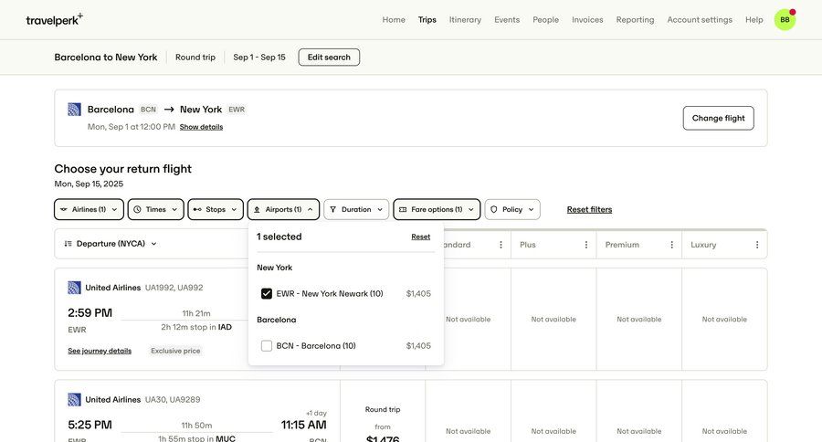 Travelperk screen example