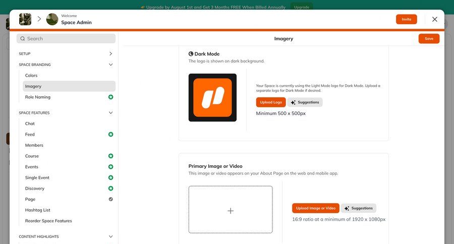 Mighty
			 content management configuration settings grid onboarding file upload upload image ui page example