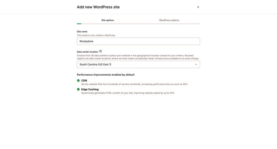 Kinsta screen example