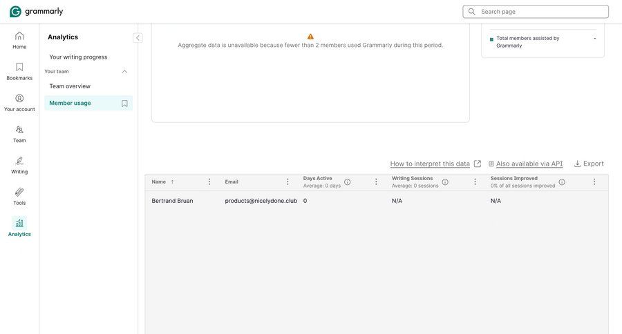 Grammarly screen example