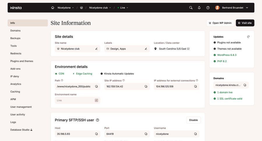 Kinsta screen example