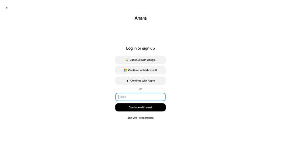 Anara
				signin page example