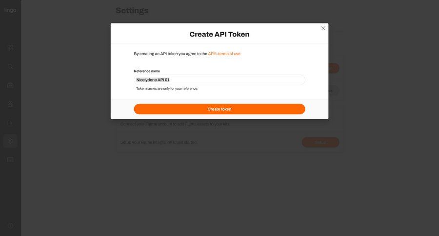 Lingo
			 settings form account setup integration ui page example