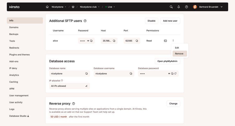 Kinsta screen example