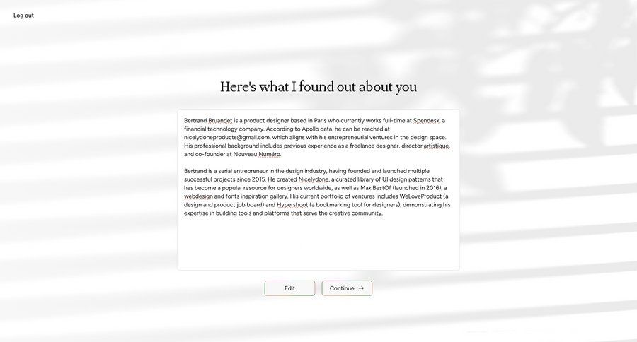 Cofounder screen example