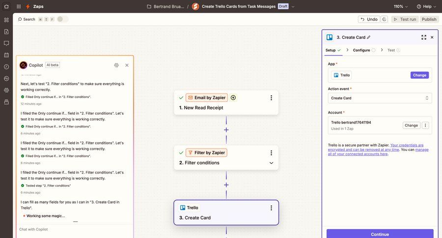Zapier
			 configuration workflow form automation integration setup setup integration ui page example