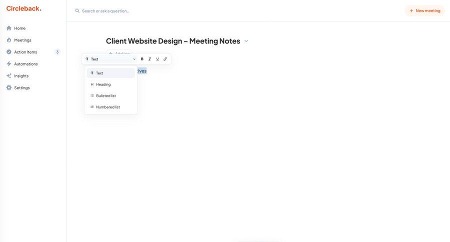 Circleback
			    ux ui design