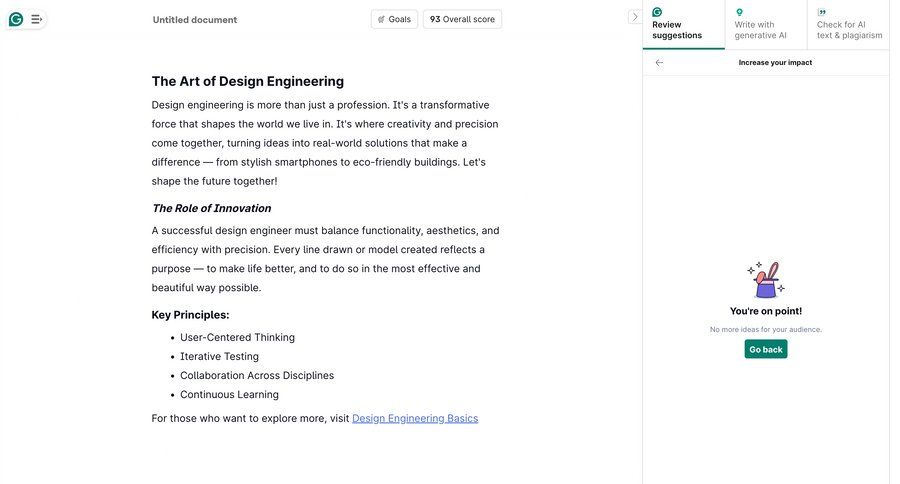 Grammarly screen example