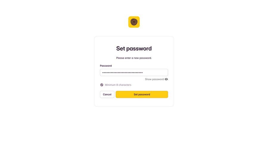 Outseta
			 form account setup password management security ui page example