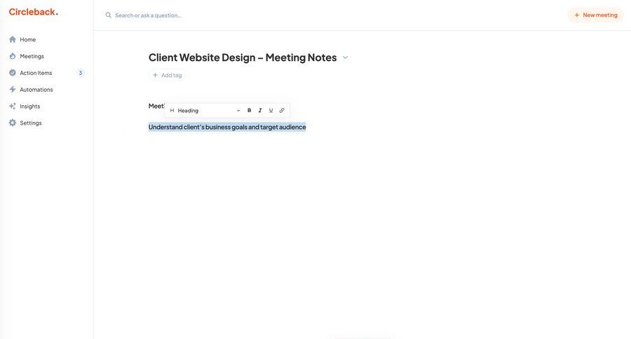 Circleback
			  ux ui design