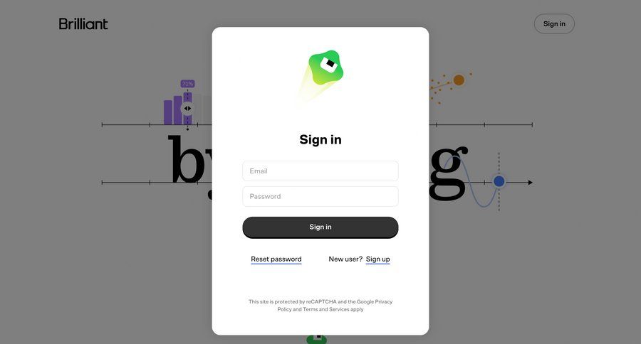 Brillant
				signin page example