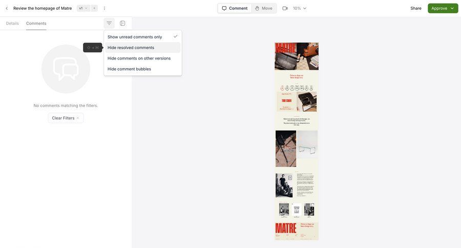 Workflow
			messaging filters actions content collaboration ui page example