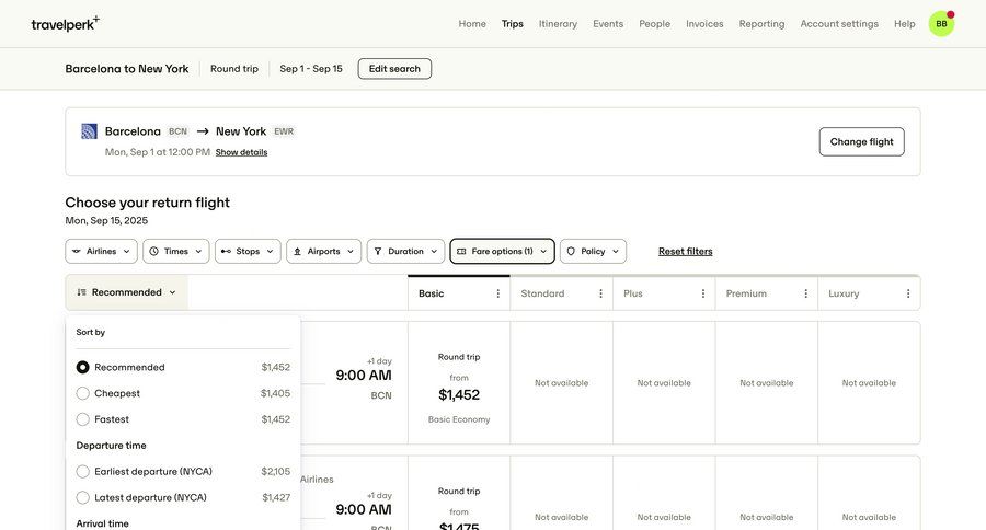 Travelperk screen example