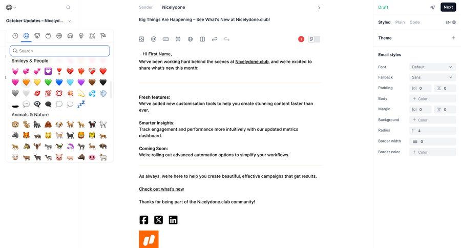 Loops screen example