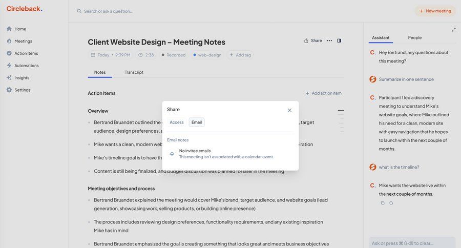 Circleback
			     ux ui design