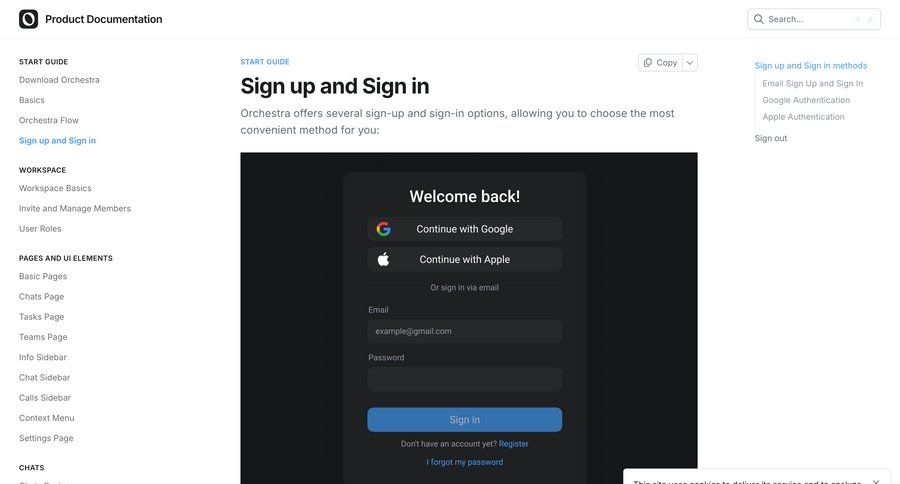Orchestra
				form ui page example