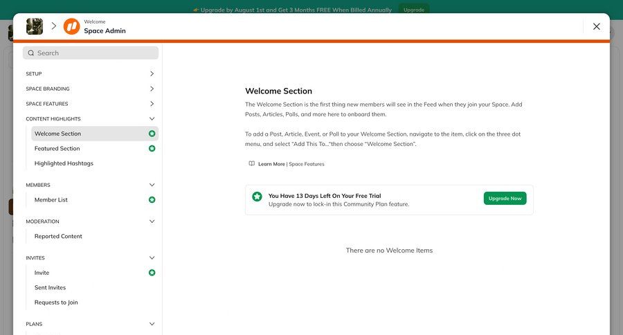 Mighty
			 content management configuration settings sidebar navigation onboarding documentation ui page example