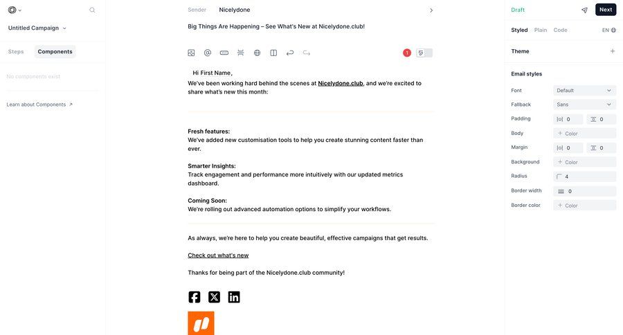 Loops screen example