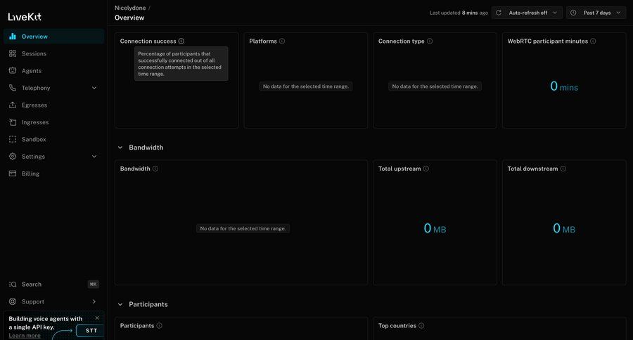 Livekit
				home ui page example