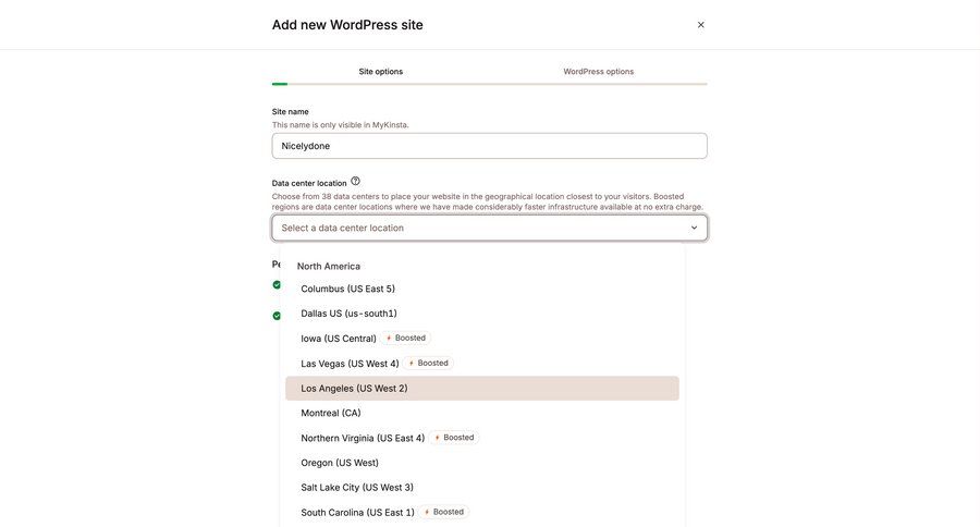 Kinsta screen example