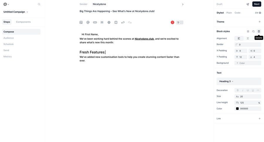 Loops screen example