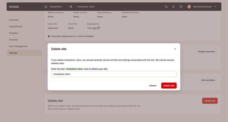 Kinsta screen example