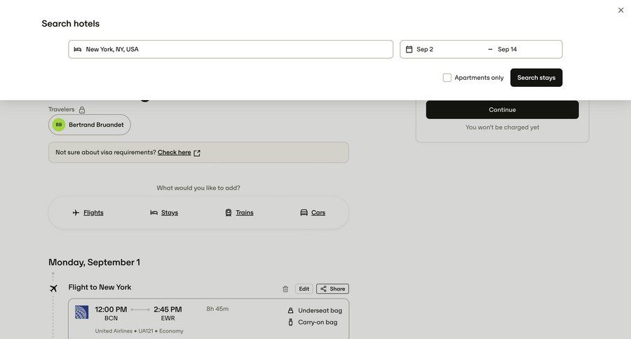 Travelperk screen example