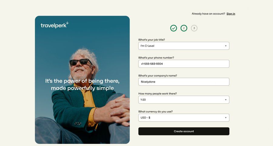 Travelperk screen example