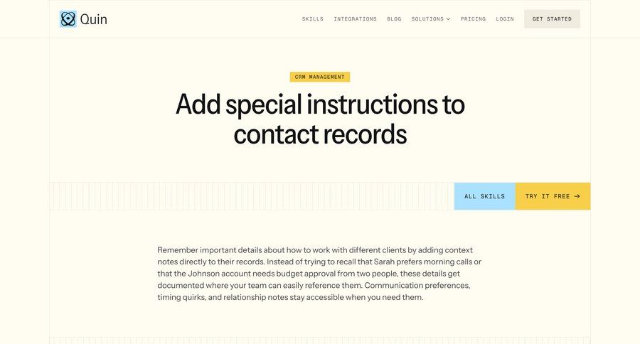 Quin
				contact page example
