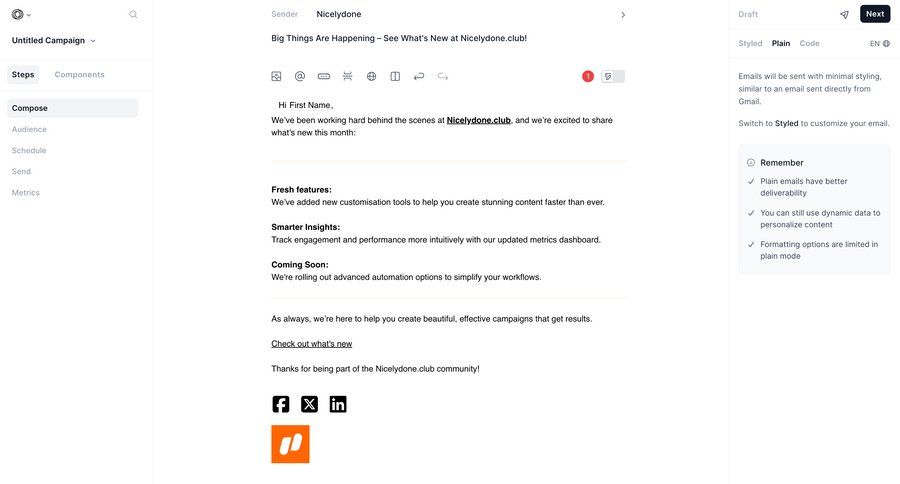 Loops screen example