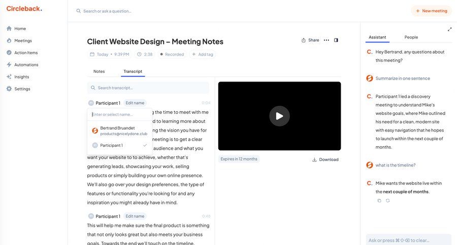 Circleback
			      ux ui design