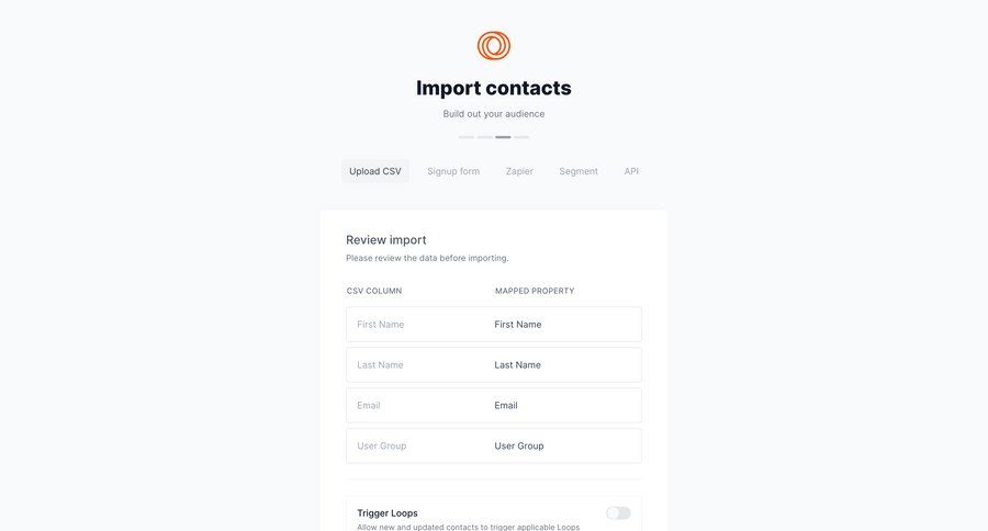 Loops screen example