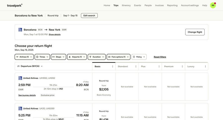 Travelperk screen example