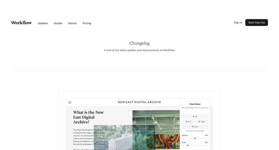 Workflow
				changelog page example