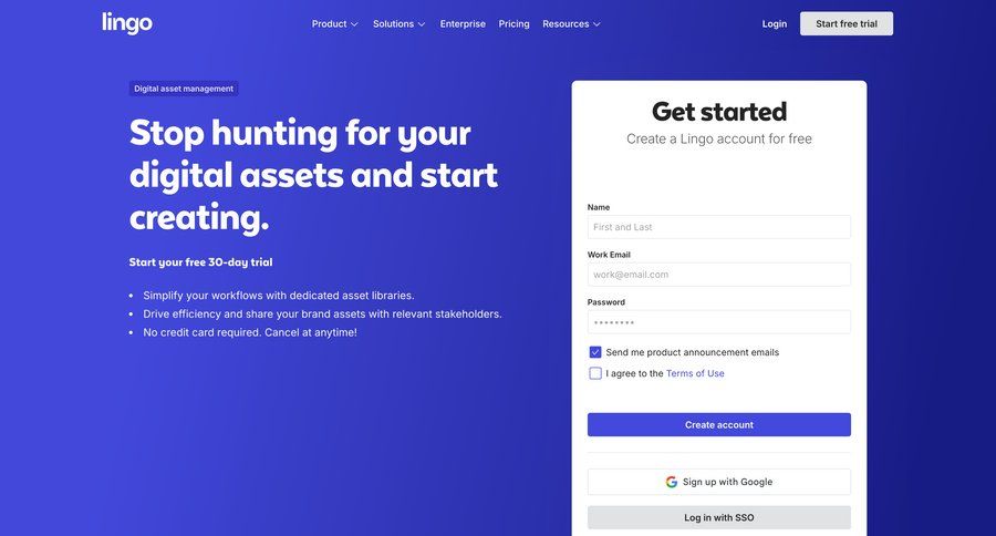 Lingo
				signup page example