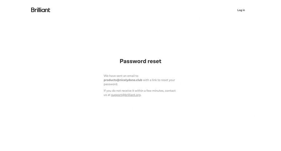 Brillant
				password reset page example