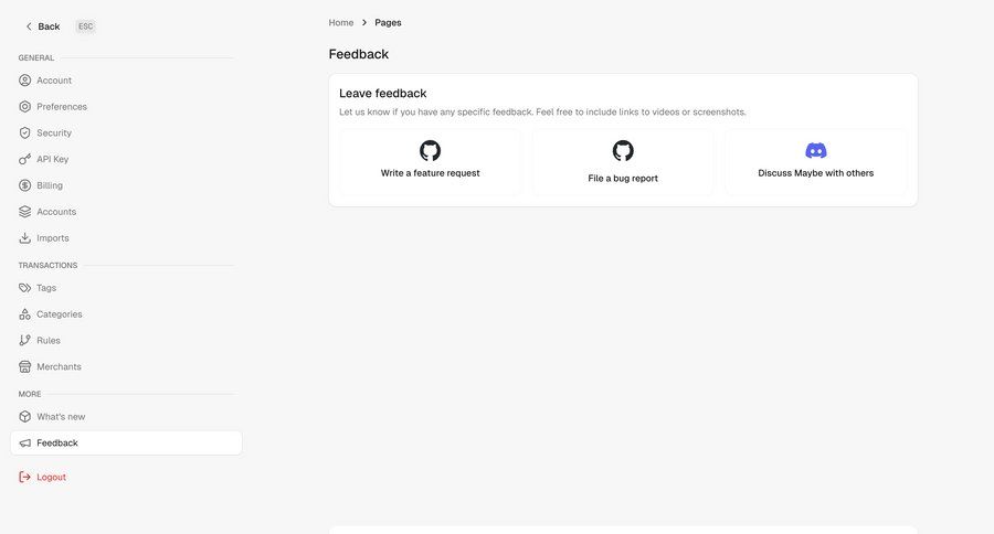 Maybe Finance screen example