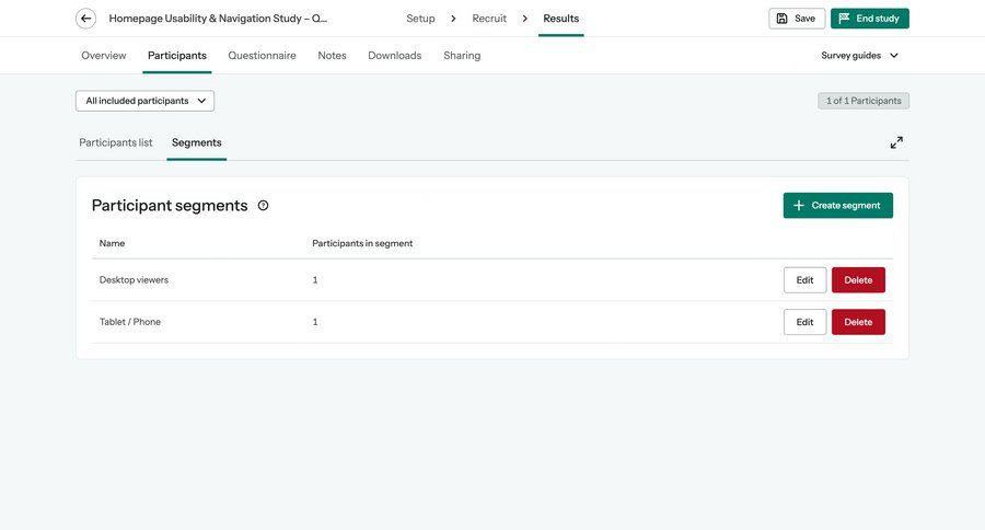 Optimal screen example