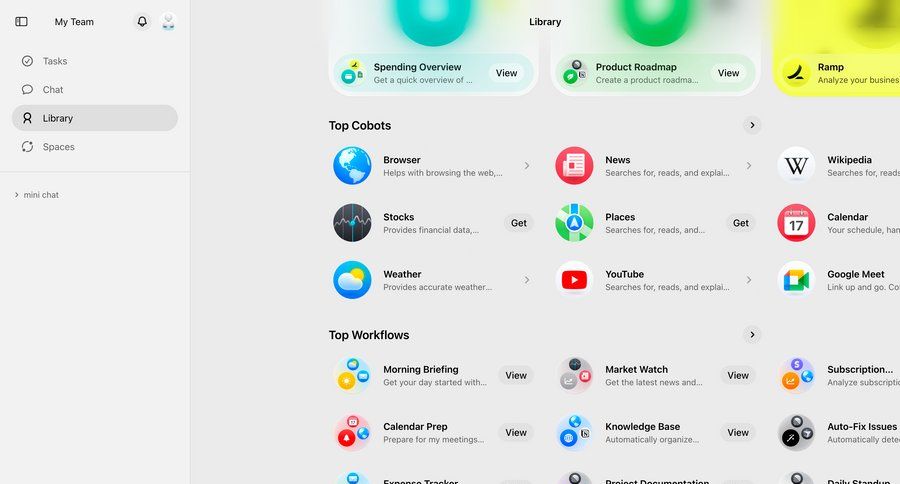 Cobot
				list ui page example