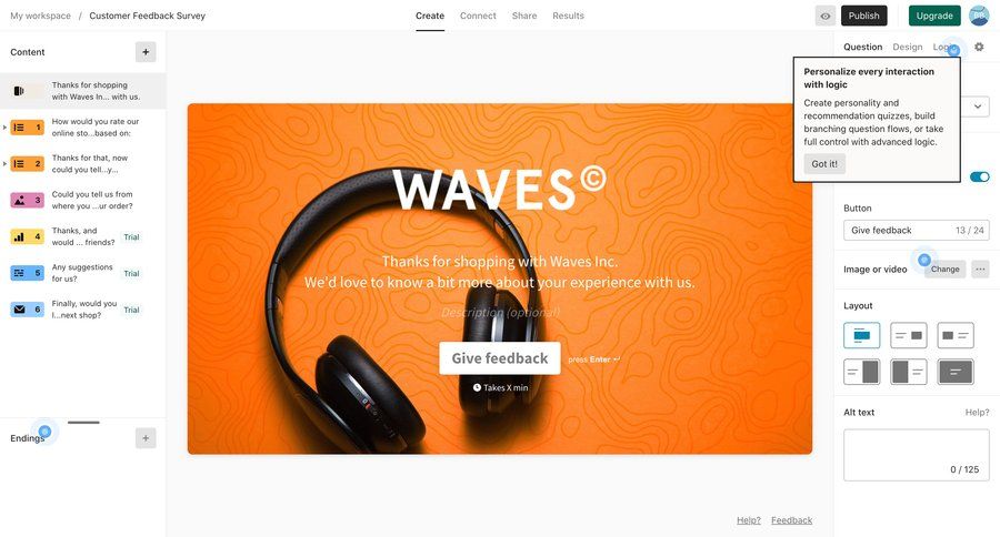 Typeform
			       ux ui design