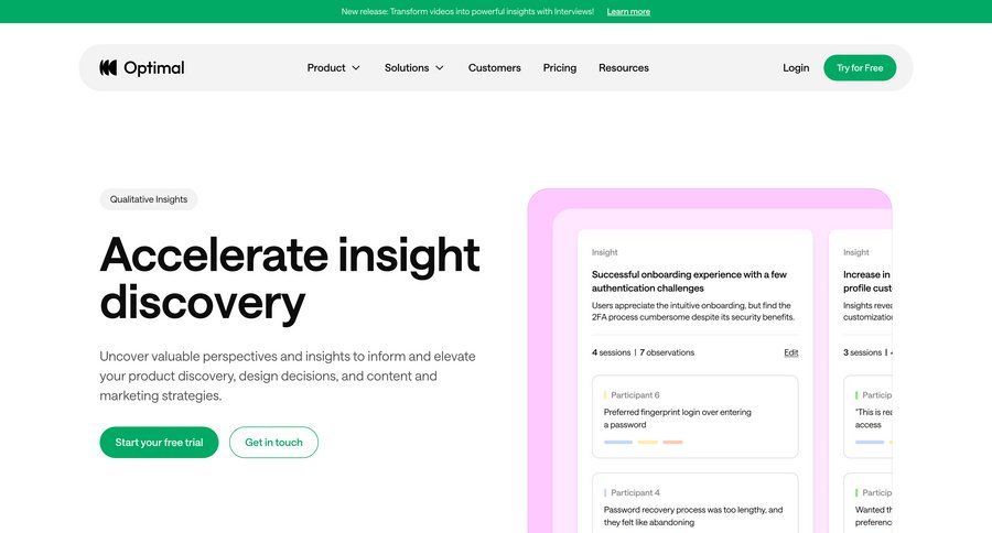Optimal
				company page example